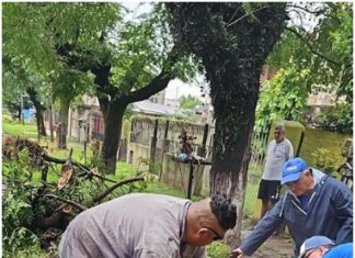 El Municipio de Brown trabaja en los barrios y localidades dando respuesta frente a la tormenta