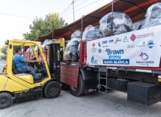 Partieron cuatro camiones más con donaciones brownianas para Bahía Blanca
