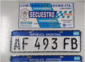 Con las cámaras lectoras de patentes de Brown, detienen a delincuentes que circulaban en un auto robado