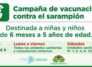 Esteban Echeverría: avanza la campaña de vacunación gratuita de refuerzo contra el sarampión