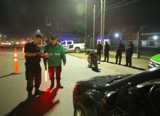 Fuerzas policiales realizaron un operativo de seguridad vial y prevención del delito en 9 de Abril