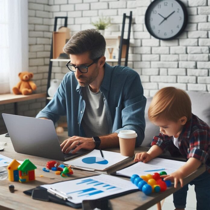 A father working on