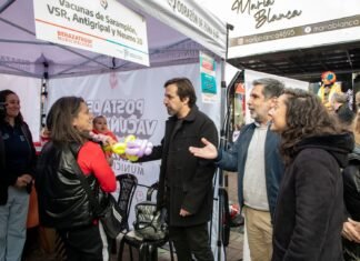 Berazategui vacunó gratis contra el sarampión: Mussi y Kreplak visitaron el operativo