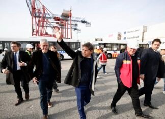 Avellaneda: Kicillof y Ferraresi encabezaron el inicio de las obras de ampliación del muelle en el Puerto de Dock Sud