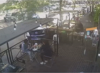 Una Amarok descontrolada cruzó la vereda y se incrustó en una parrilla de Ezeiza: milagro entre las mesas