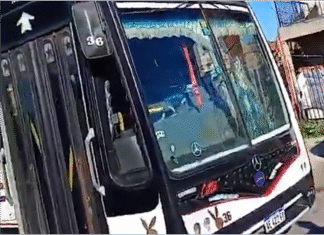 Lomas de Zamora: una mujer atacó con un ladrillo un colectivo mientras viajaban pasajeros