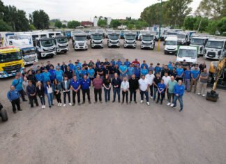 Cascallares presentó una nueva flota de camiones, vehículos y maquinaria para el Municipio de Brown