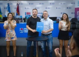 Federico Otermín recibió en Lomas al Cuervo Larroque y compartieron un encuentro con jóvenes de la comunidad