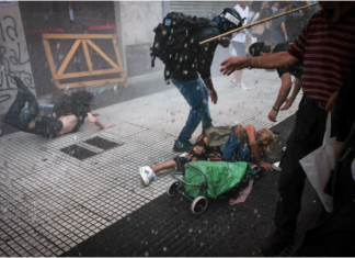 Tensión en el Congreso: Incidentes, gases y 5 detenidos en medio del paro general