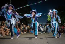 Una multitud disfrutó del inicio de la temporada de carnavales en Almirante Brown