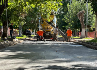 El Municipio de Brown avanza con pavimentos de hormigón en Longchamps