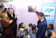 Jorge Ferraresi, Magdalena Sierra y Axel Kicillof inauguraron el jardín de infantes 918 en Villa Domínico