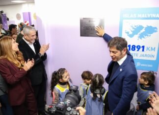 Jorge Ferraresi, Magdalena Sierra y Axel Kicillof inauguraron el jardín de infantes 918 en Villa Domínico