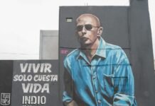 La Comunidad de Fiorito homenajeó al Indio Solari con música en la calle y un mural participativo