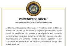 El Gobierno decretó la prohibición de ingreso y expulsión de extranjeros que inciten al odio contra los argentinos o ultrajen símbolos patrios