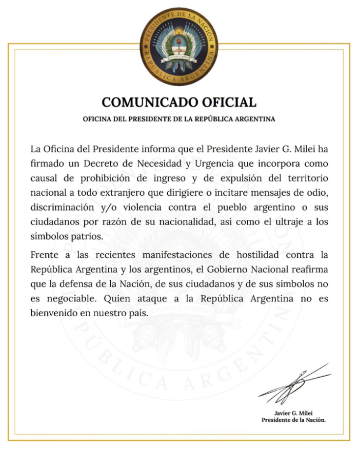 decreto milei