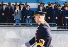 Fabiani y Eichel participaron de la jura a la Bandera Nacional de más de 2 mil cadetes de la Policía Bonaerense
