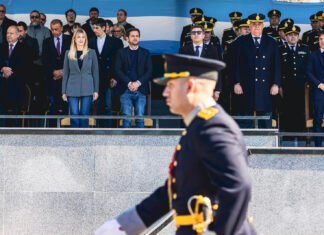 Fabiani y Eichel participaron de la jura a la Bandera Nacional de más de 2 mil cadetes de la Policía Bonaerense