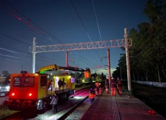 Instalan las columnas para electrificar la nueva Estación de Trenes de la Universidad Guillermo Brown