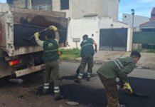 Avanza el plan de mantenimiento vial: ejecutaron nuevas obras de bacheo en el centro de Monte Grande