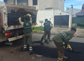 Avanza el plan de mantenimiento vial: ejecutaron nuevas obras de bacheo en el centro de Monte Grande